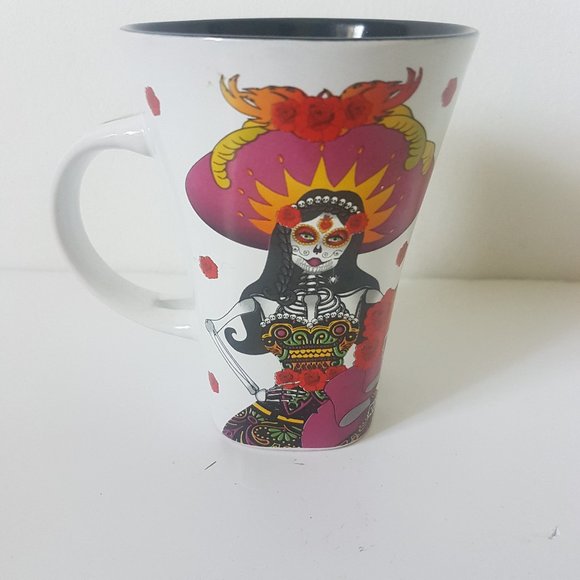 MEXICO Cancun Tall Mug Riviera Maya La Ktrini Coffee Tea Cup Souvenir - Picture 10 of 11